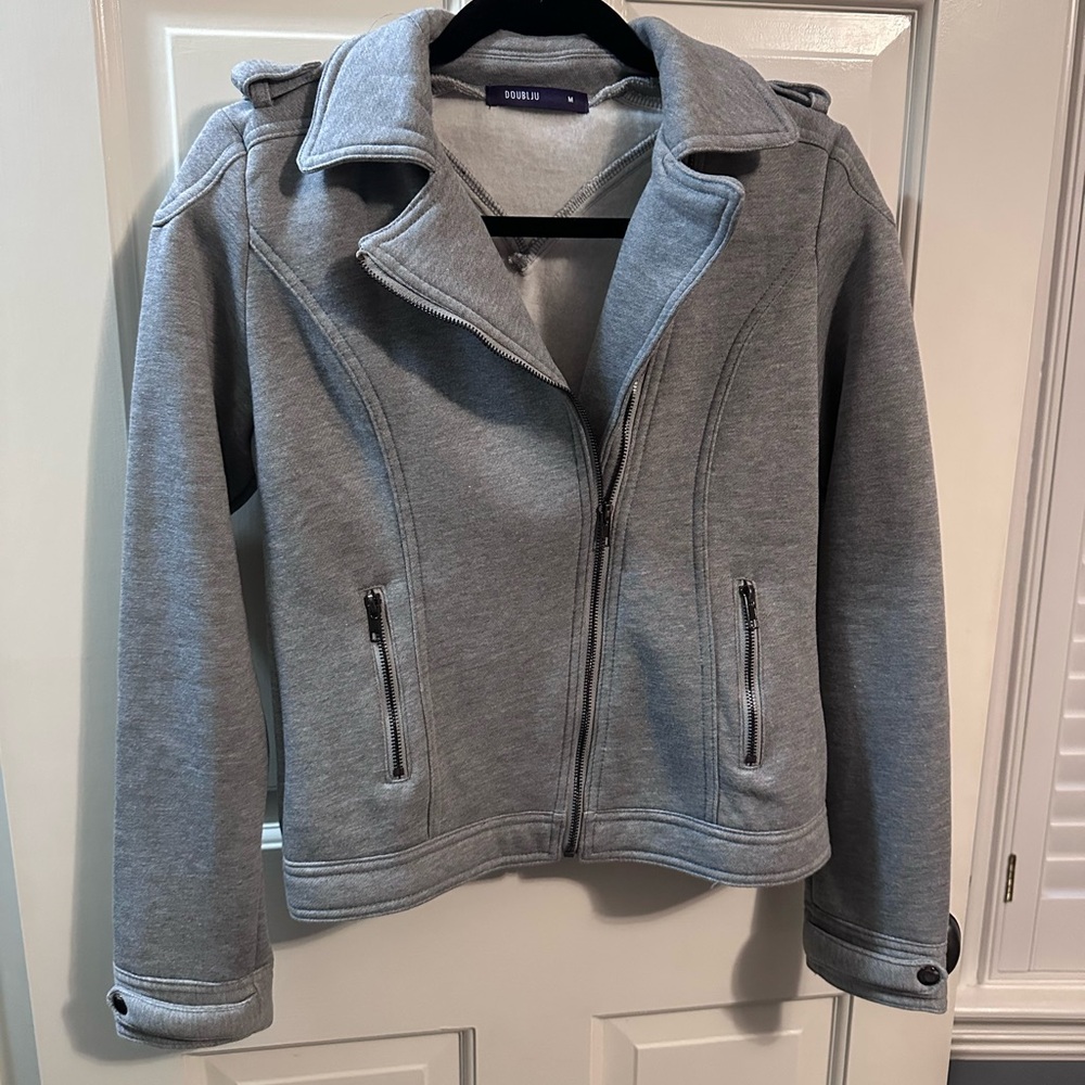 Doublju Women's Gray Bomber Jacket